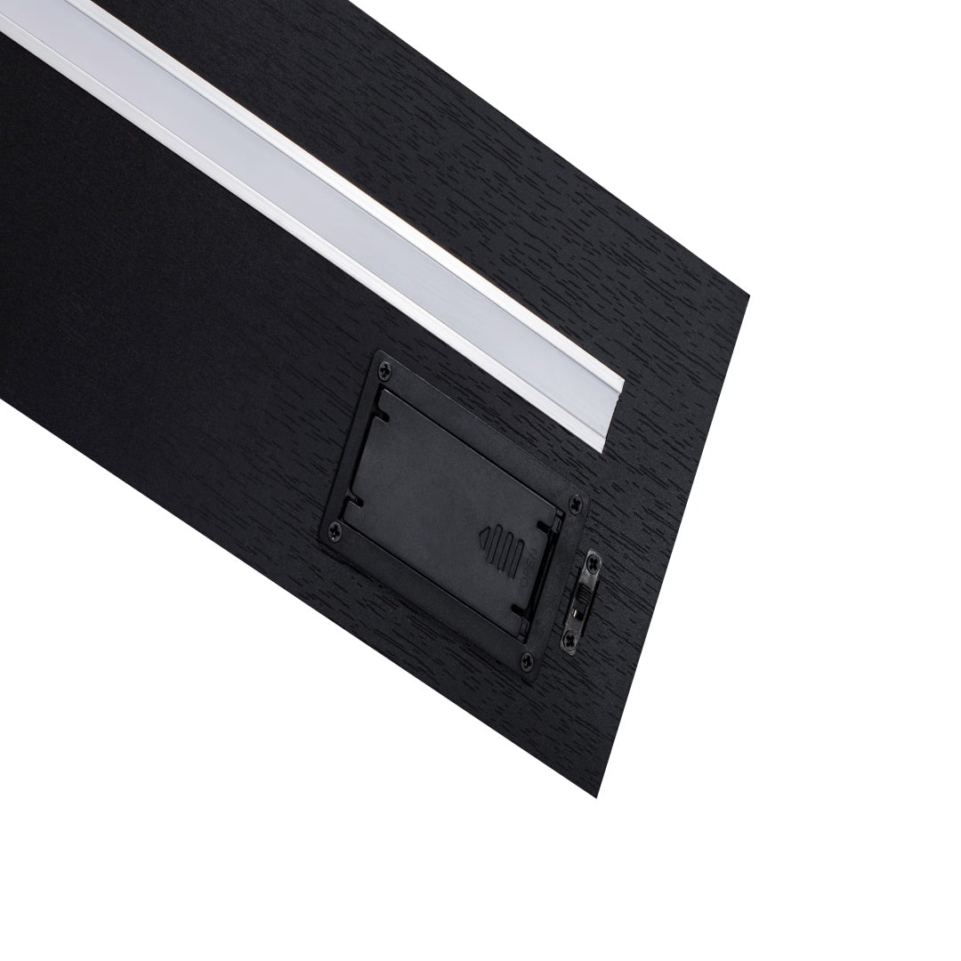 LED Floating Wall Shelf 15.75" - Black with Built-in Lighting & Invisible Brackets