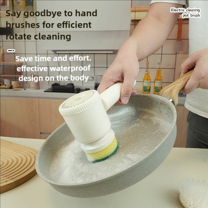 Electric Spin Scrubber with Interchangeable Brush Heads