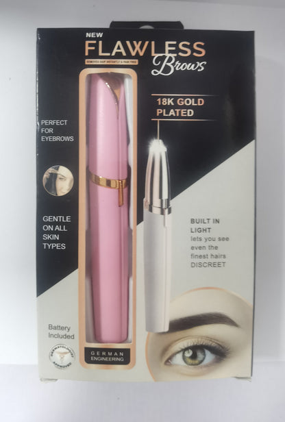 Mini Electric Eyebrow Trimmer with LED Light - Painless Hair Remover