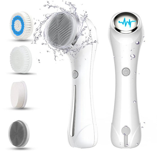 3-in-1 Facial Cleansing Brush - IPX7 Waterproof, Rechargeable, 4 Brush Heads