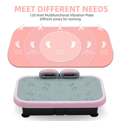 Vibration Plate with Handle – 120 Speed Levels | Full Body Workout Machine