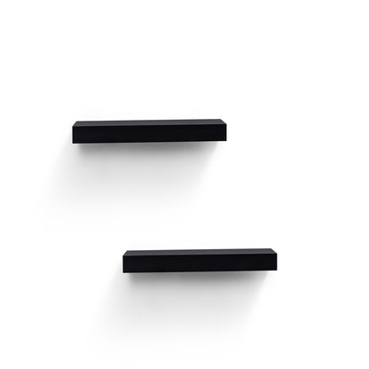 LED Floating Wall Shelf 15.75" - Black with Built-in Lighting & Invisible Brackets