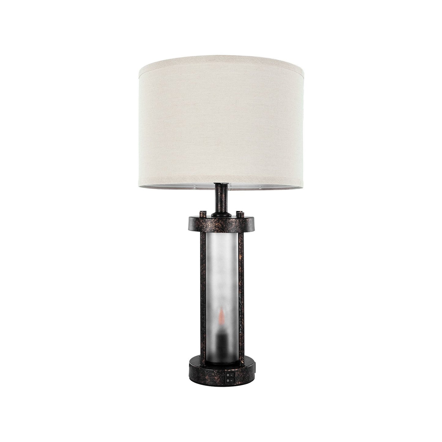 Farmhouse Table Lamps Set of 2 with USB Ports - Bedside Nightstand Lamps