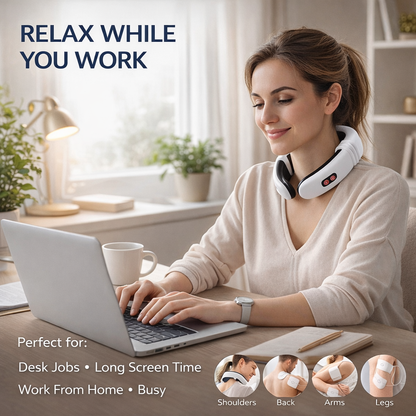 Electric Pulse Neck Massager - 8 Modes, 16 Intensity Levels & Body Pads