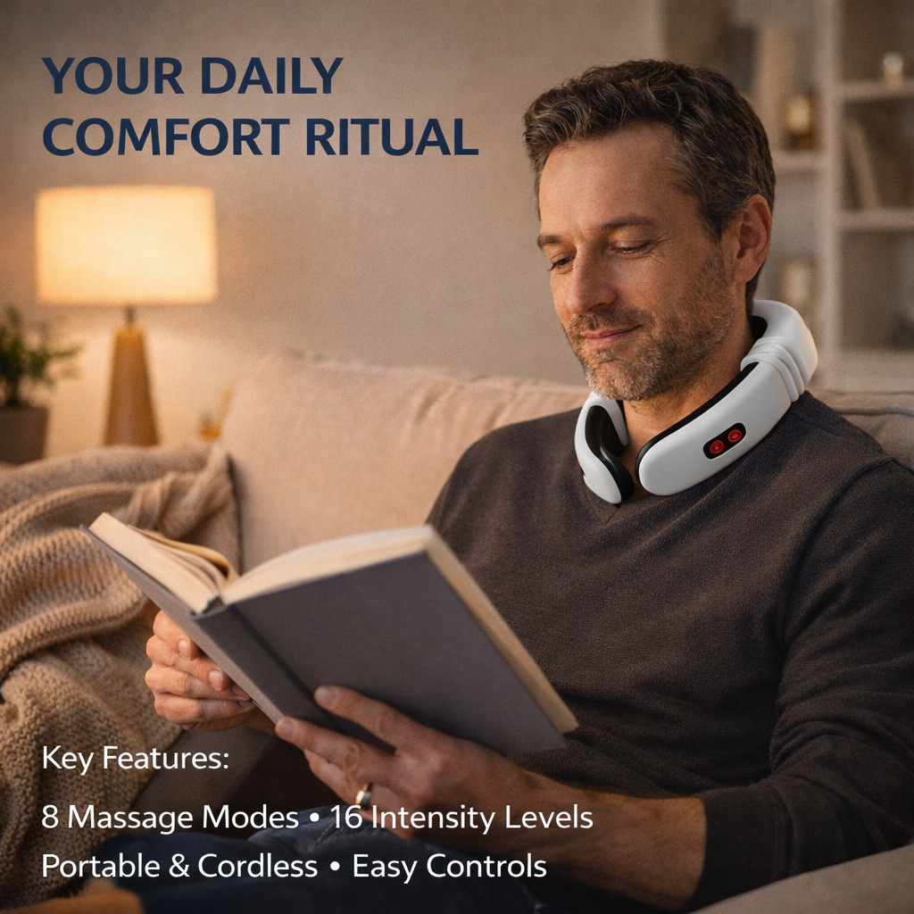 Electric Pulse Neck Massager - 8 Modes, 16 Intensity Levels & Body Pads