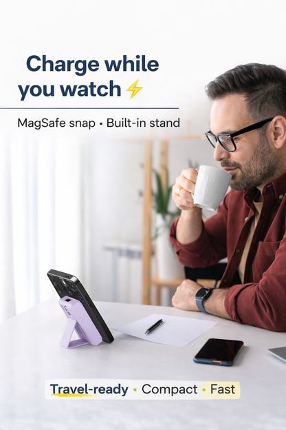 MagSafe Power Bank with Built-In Cables & Stand - 10,000mAh, 20W Fast Charging