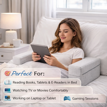 Multi-Purpose Reading Pillow - Comfortable Cushion with Back, Waist & Arm Rests