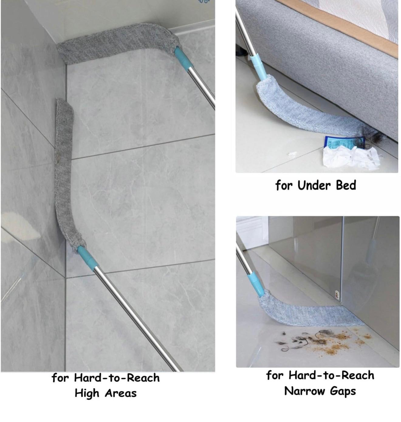 Retractable Under-Bed Dust Removal Mop - Extends to 156cm, Microfiber