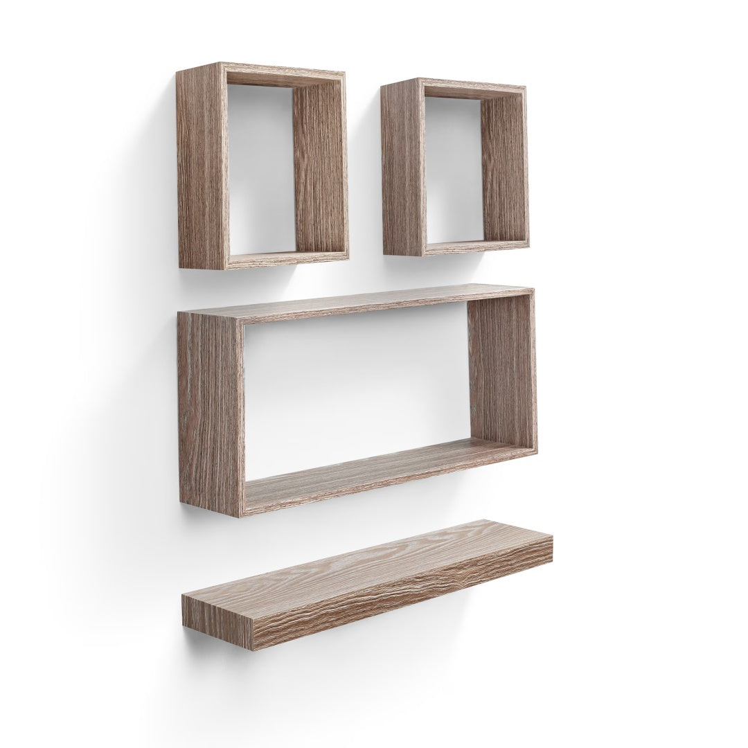 Floating Wall Shelves 17.7" - Maple Wood with Invisible Brackets
