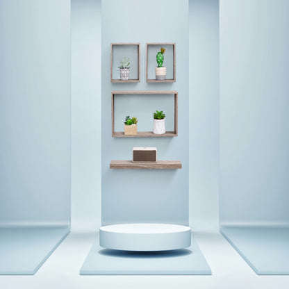 Floating Wall Shelves 17.7" - Maple Wood with Invisible Brackets